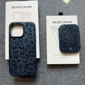 Velvet Caviar Midnight Leopard Phone Case and Power Pack